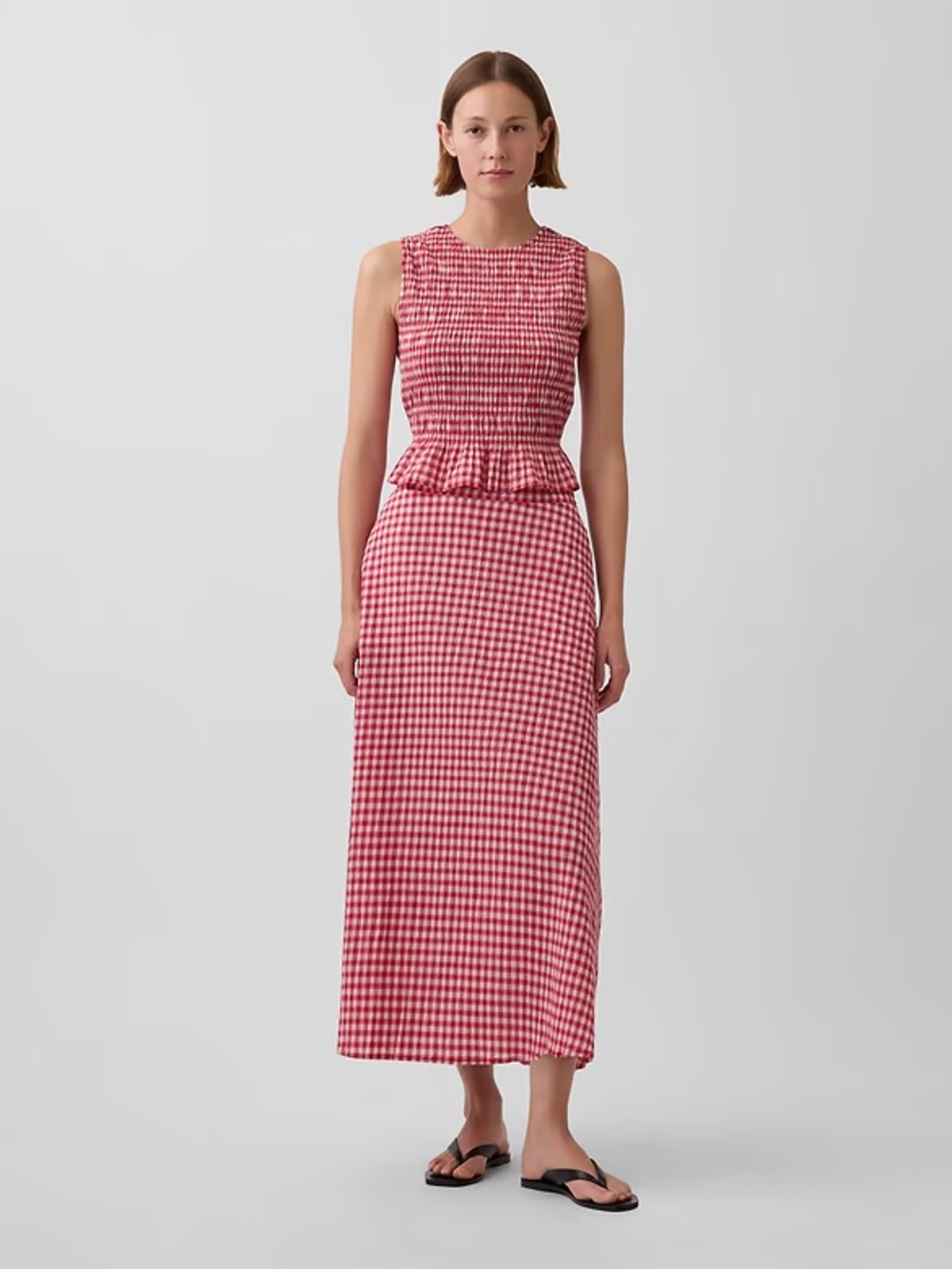 Gap red gingham maxi skirt small tall